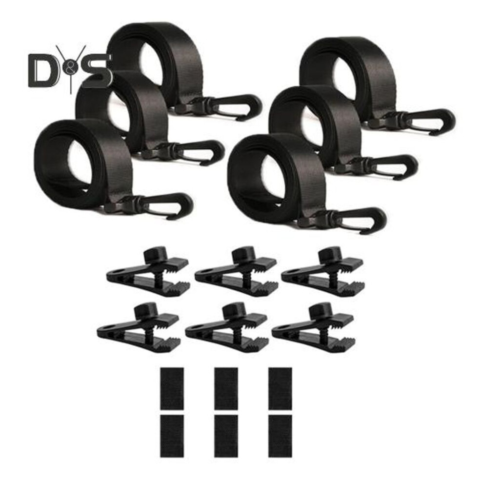 Pool Cover Strap Set Pool Solar Cover Reel Attachment Kit 6 Straps with Hooks Clips Hook And Loop Fasteners Secure Solar Blankets on Reels for