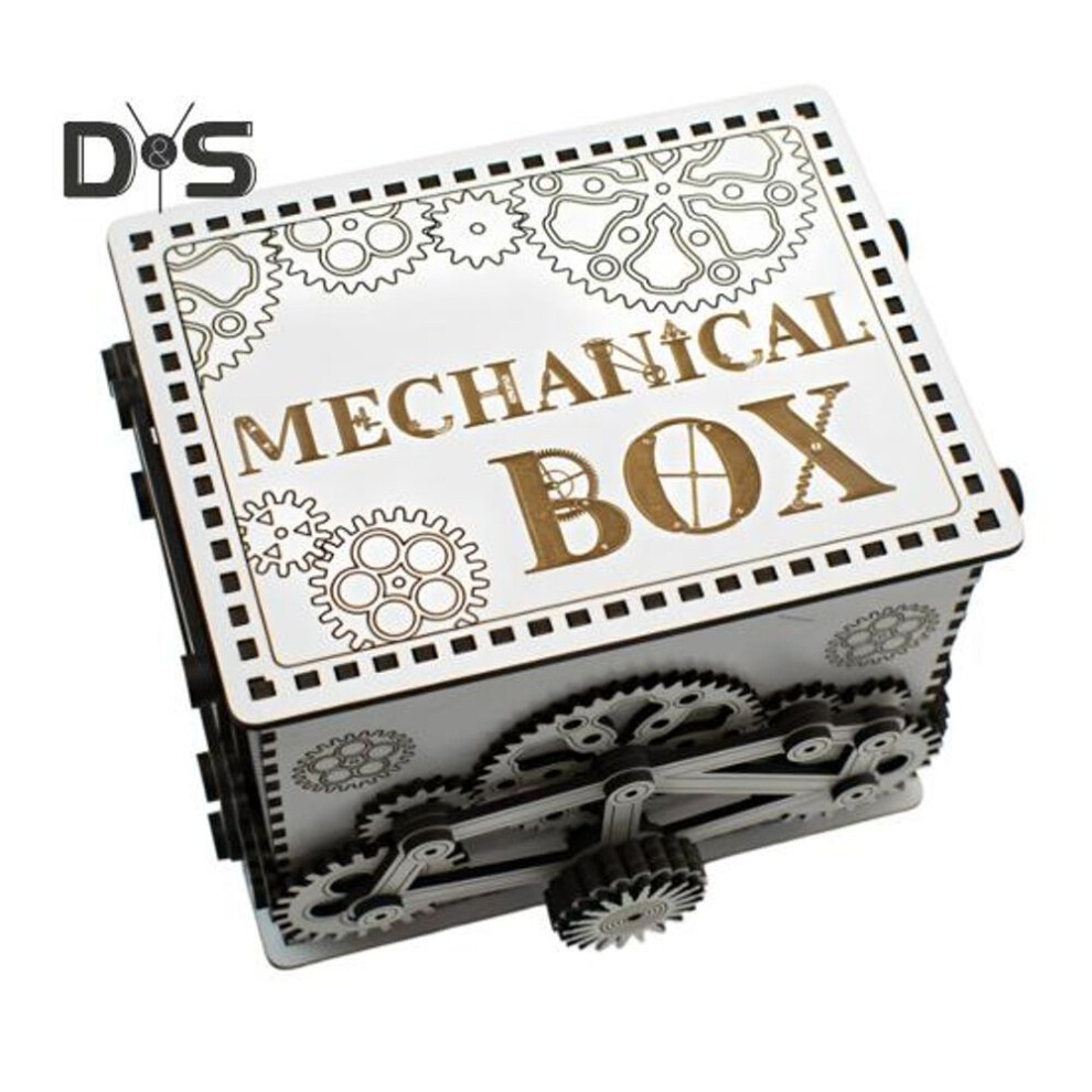Wooden Mechanical Box Storage Box with Gears Interactive Jewelry Box for Rings Bracelets Mechanical Enthusiasts Gift