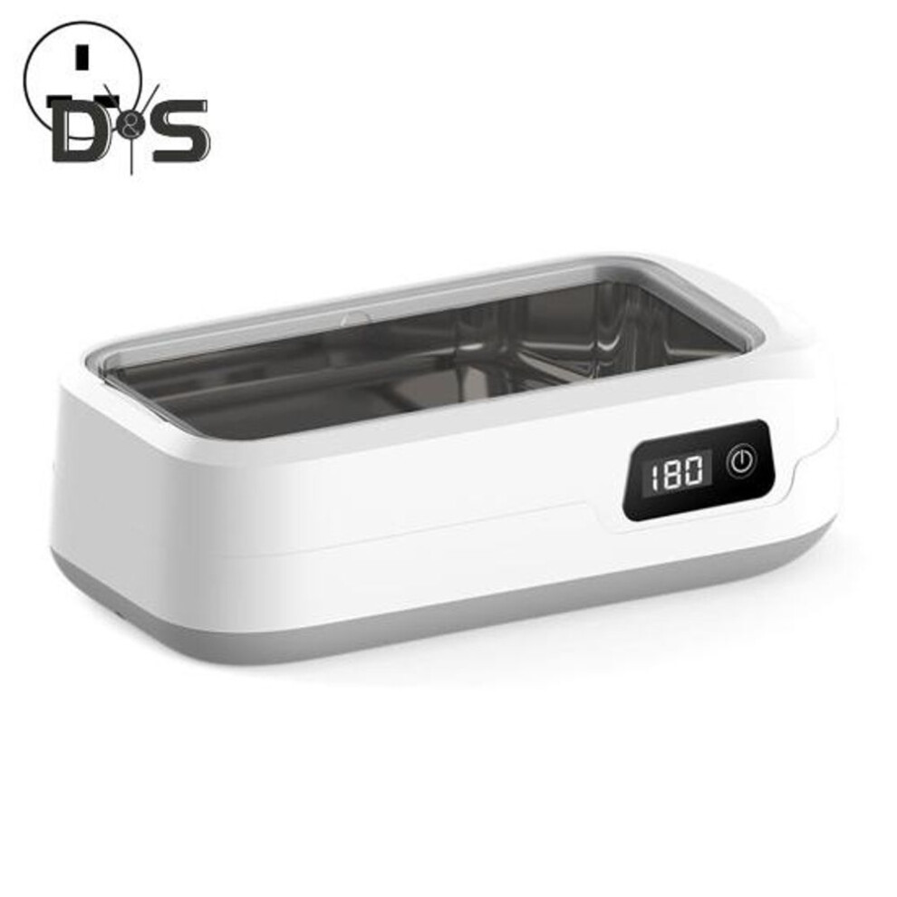 Ultrasonic Cleaning Machine 49000Hz Wave Deep Clean 640ml Stainless Steel Sink 4 Modes Jewelry Dentures Multifunctional Cleaner