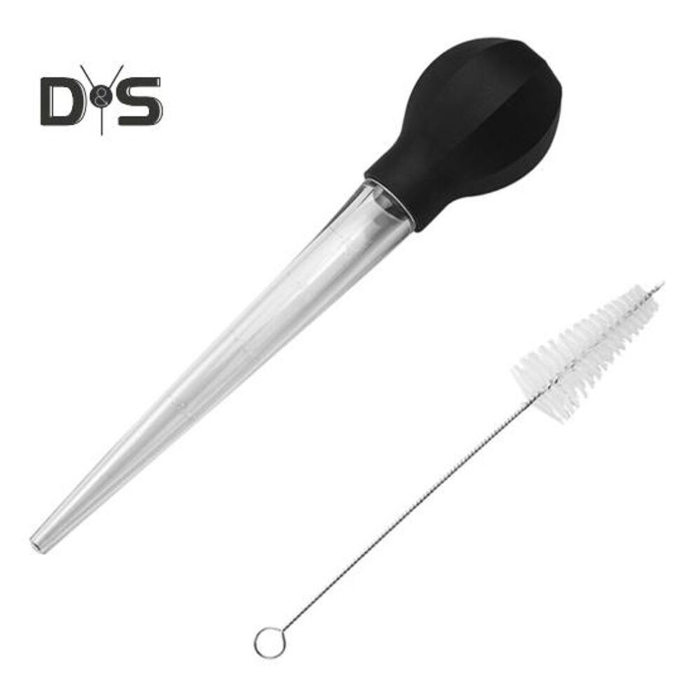 1 Set With Cleaning Brush Turkey Baster Tube Pump Food Grade Practical Cooking Chicken Turkey Poultry Baster Syringe
