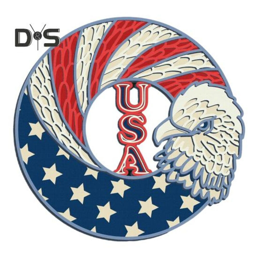 4th Of July Door Sign Independence Day Wooden Eagle Plaque Patriotic Door Hanger Welcome Sign For Wall Front Porch Farmhouse Decor