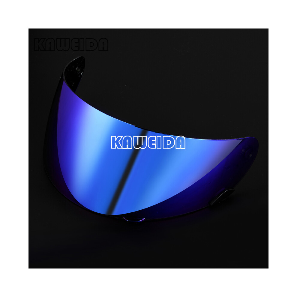 (Blue) Helmet Visor Lens Motorcycle Full Face Helmet Visor Lens Coating Lens BELL Qualifier DLX
