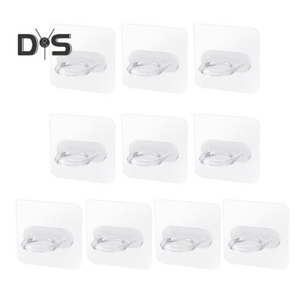 10Pcs Storage Hooks Self-Adhesive Shower Gel Bottle Holder Easy Installation 3kg Load-capacity Waterproof Transparent Hooks