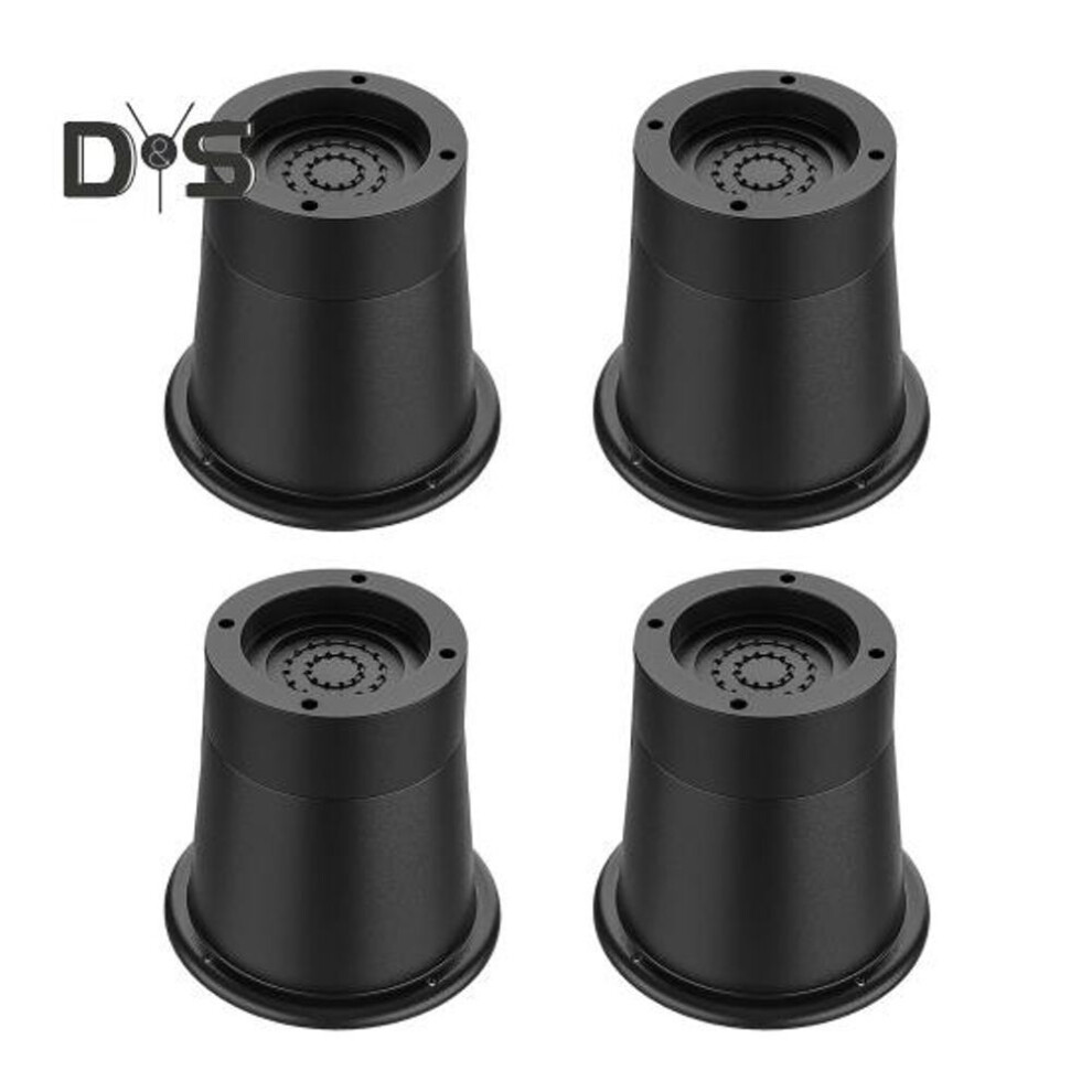 4Pcs Adjustable Round Bed Risers Circle Furniture Risers 3300 Lbs Capacity Non-Slip Design Chair Table Desk Legs Lifting Risers