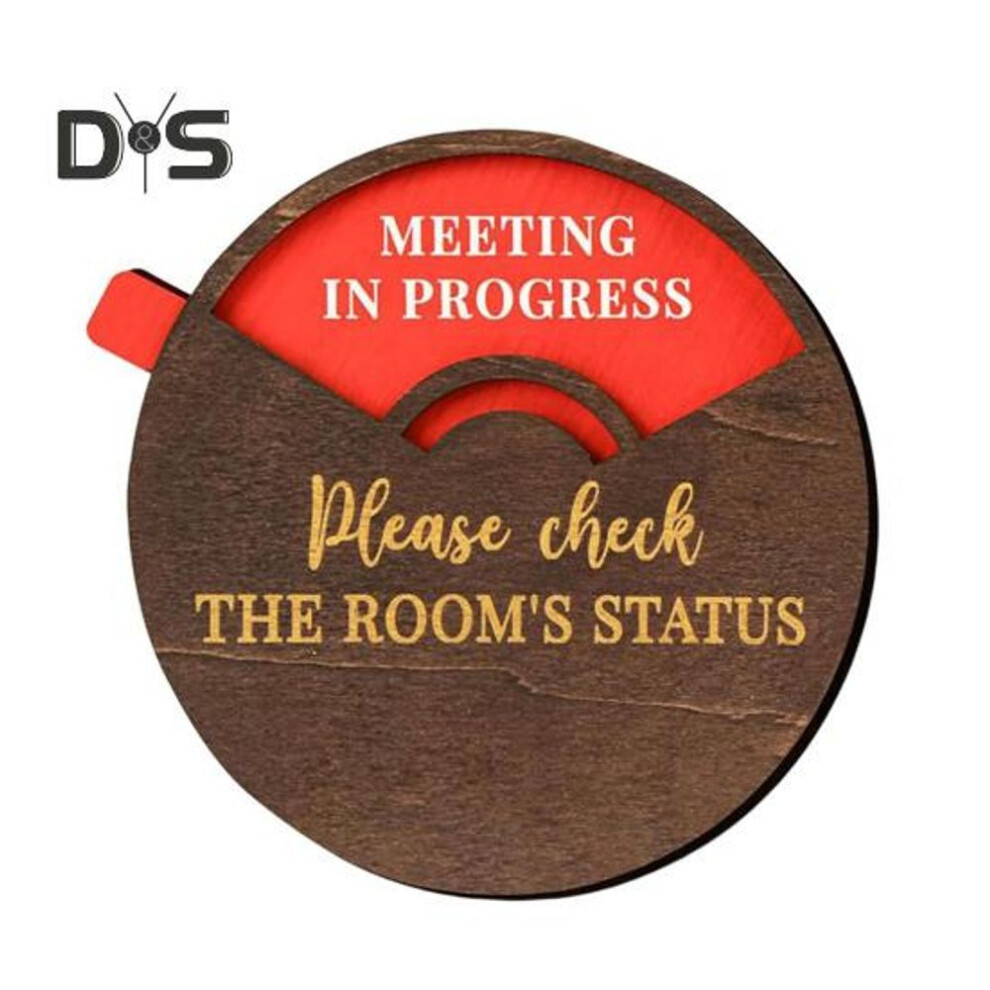 Rotatable Wooden Office Door Sign Meeting In Progress Office Door Busy Sign Welcome Please Knock Meeting Room Door Plaque Decoration