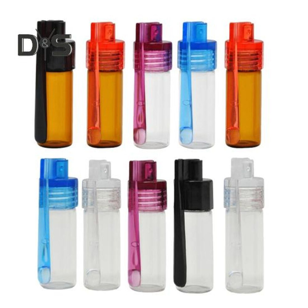 10pcs Glass Bottle With Spoon Portable Condiment Bottle Small Seasoning Container For Travel Outdoor Camping