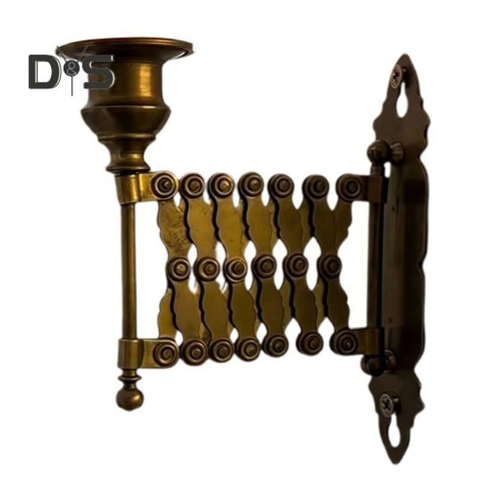 Extending Taper Candle Holder Metal Wall-Mounted Candle Holder Vintage Retractable Wall Sconce for Living Room Bedroom Decor