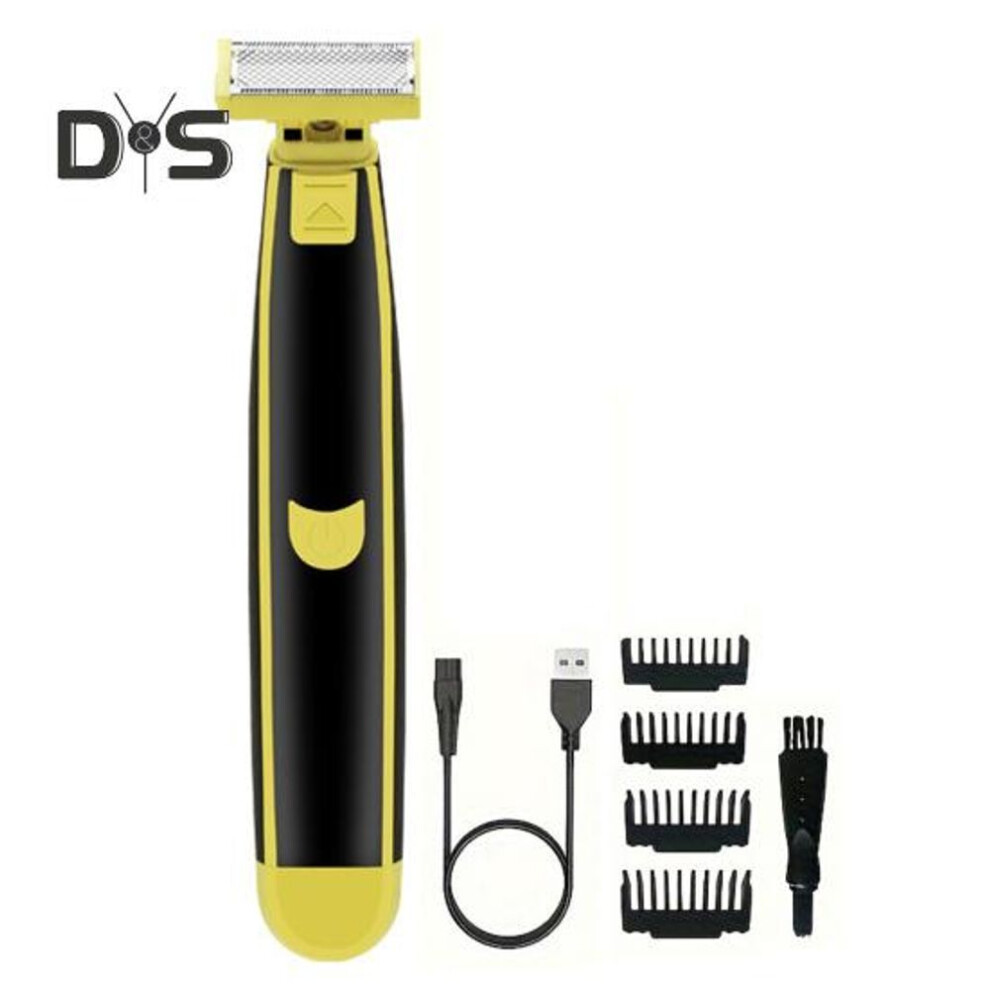 Men Electric Shaver with 4 Guide Combs Brush Waterproof Rechargeable Mini Travel Razor Portable Hair Beard Trimmer Remover Tool Father Boyfriend Gift