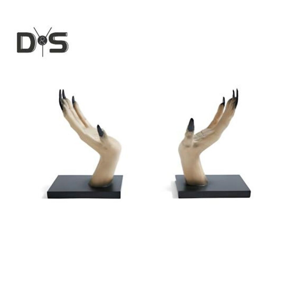Halloween Bookends Witch Hand Book End Gothic Home Decor for Shelves Desktop Scary Witch Hands Holding Figurine Book Stand Halloween Room Decor