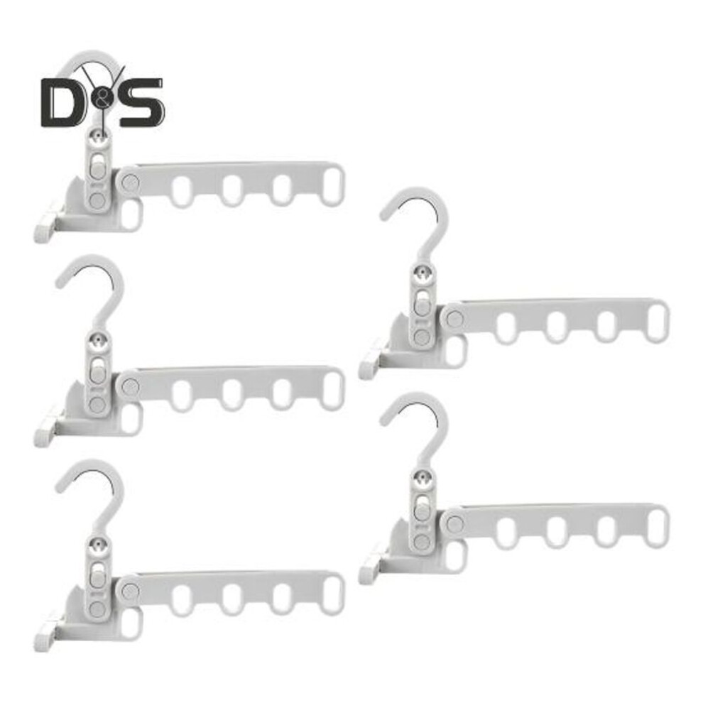 5Pcs Folding Coat Hangers High Durability Strong Load-bearing Not Easily Deformed Portable Clothes Organizer Storage Hooks