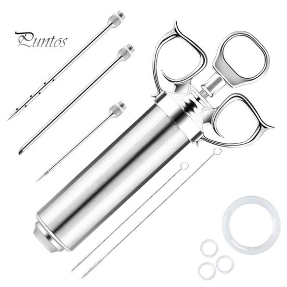 Meat Injector Kit Marinade Seasoner With Stainless Steel Needles For Bbq Grill Turkey Ergonomic Design Seasoning Injector For Flavorful Meat Brisket