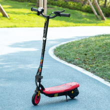 HOMCOM Folding Electric Scooter for Kids 7-14 Red - 12km/h 8-10km LED Headlights Handbrake Foldable 93-105cm AA1-106V71BK