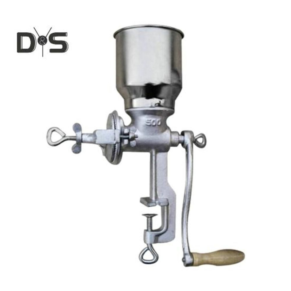 Manual Coffee Grinder Heavy Duty Hand Crank Grain Mill For Wheat Corn Pepper Cereals 3 Adjustable Grinding Sizes Removable Chamber Rust-proof Hand