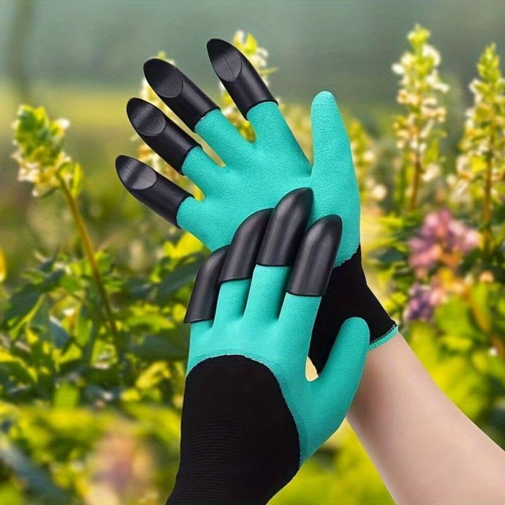 Garden Gloves with Claws for Digging and Planting - Pair, Puncture-Proof Latex Gardening Gloves,Suitable for Flower and Vegetable Gardening