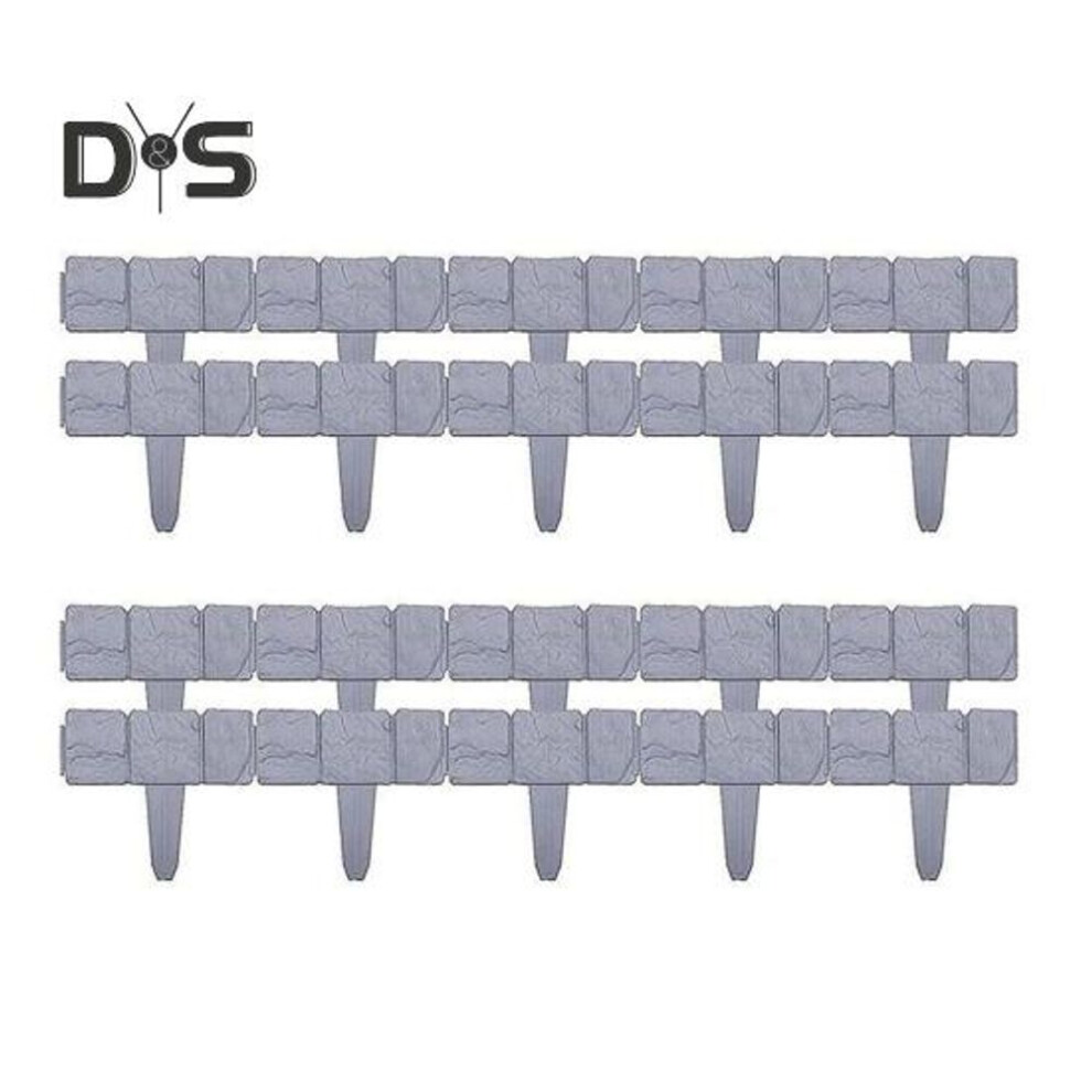 20 Pcs Garden Edging Border All-weather No Dig Lawn Edging Border Flexible Interlocking Landscape Fence Border For Outdoor Yard Walkway