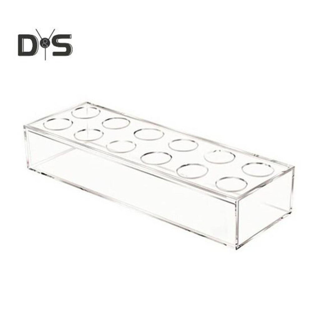 12" Clear Acrylic Flower Vase Rectangular Flower Arrangement Box with 12 Holes Flower Floral Low Vase Centerpiece for Dining Table Weddings Home Decor