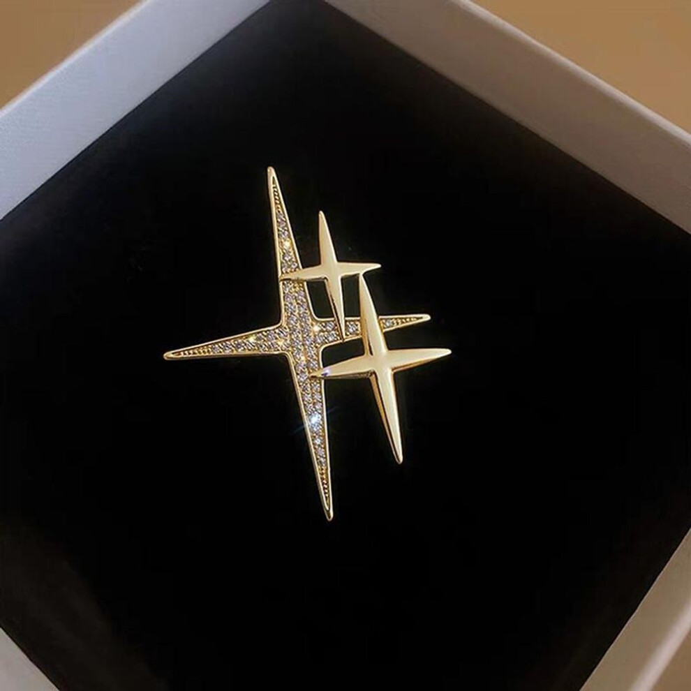 Simple Personality Star High-End Sense Brooch Cute Trendy Design Corsage  Pin For Evening Banquet Suit Emblem Jewelry