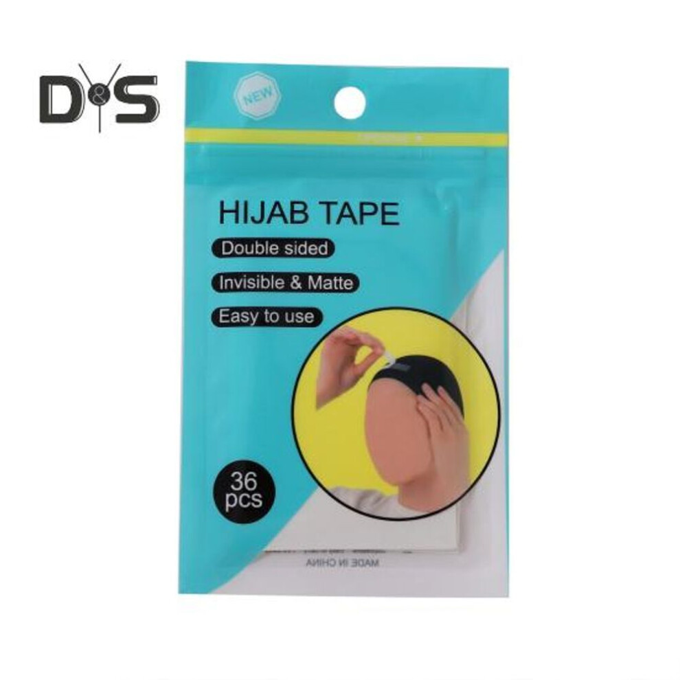 36Pcs Double Sided Headscarf Tape Waterproof Invisible Transparent Multi-purpose Clothes Dress Fabric Adhesive Tape Garment Accessories