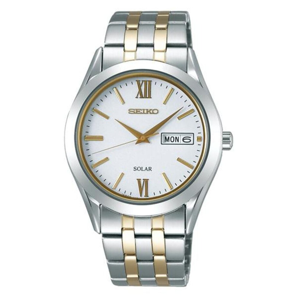 Seiko Men's Sbpx085 (spirit Solar Men's) Round Watch Silver Stainless Analog