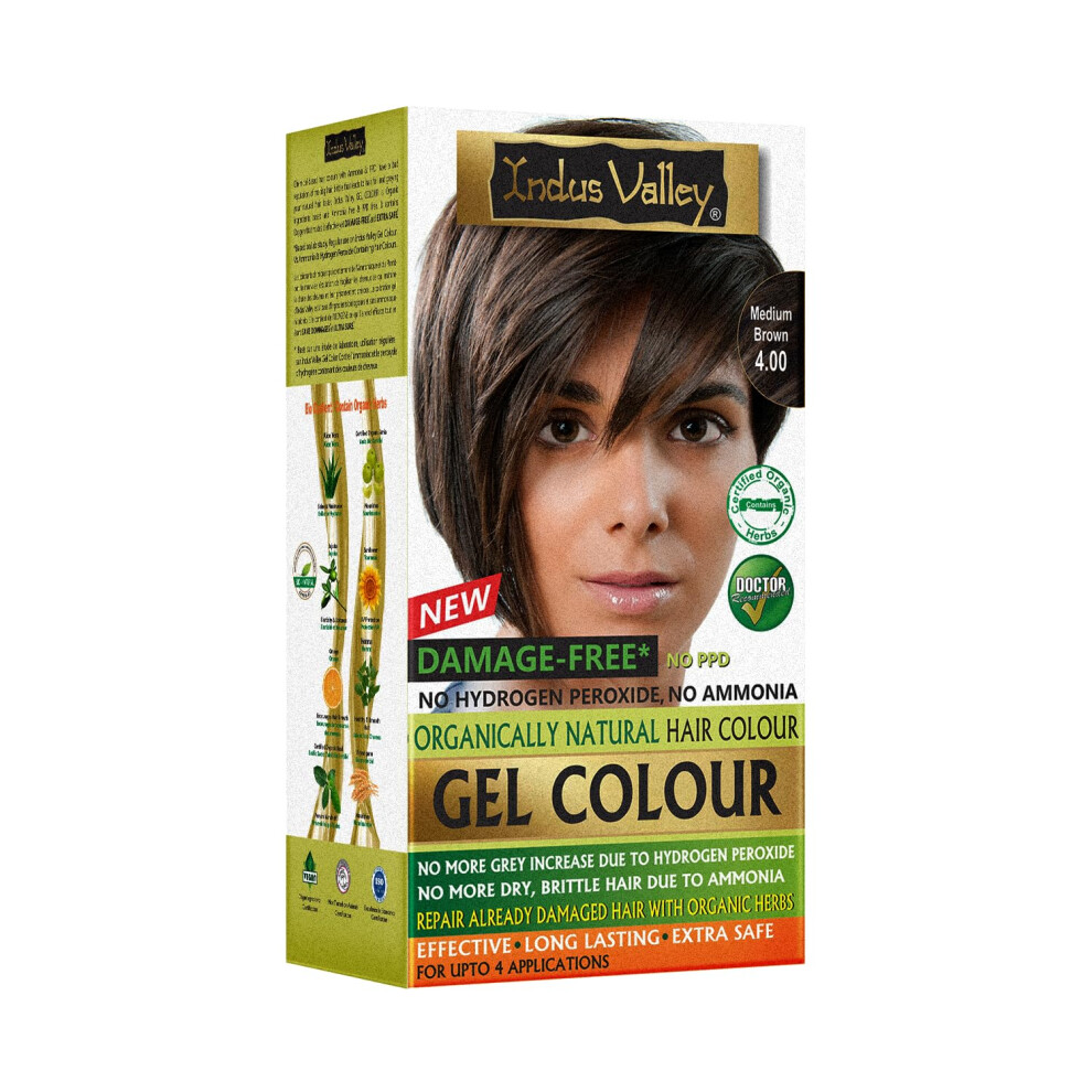 Indus Valley Gray Natural Organic Damage Free Gel Hair Color | Ammonia Free, Vegan & Cruelty Free | Up To 100% Coverage, Long Lasting Results |Medium