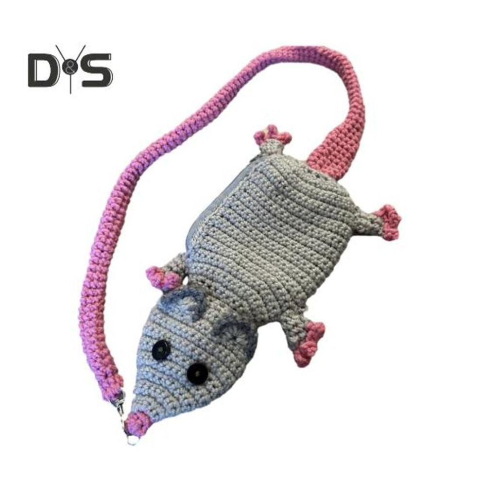 Crochet Purses Handmade Mouse Shape Coin Purse Small Knitted Zippered Wallet for Girls Ladies Birthday Valentine's Mother's Day Gift