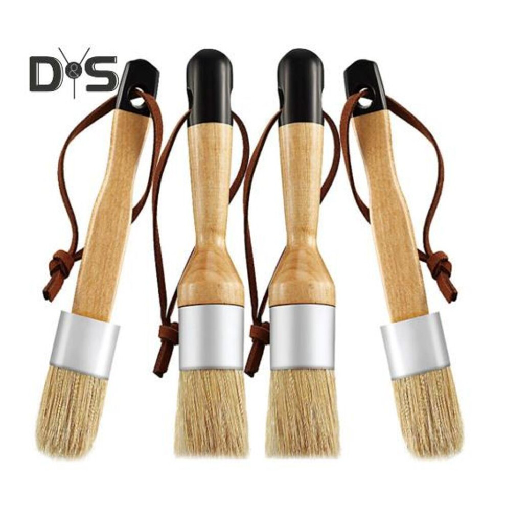 4Pcs Wax Paint Brush Soft Bristles Hand-held Simple Operation Chalk Wax Paint Brush Furniture Set Home Supply