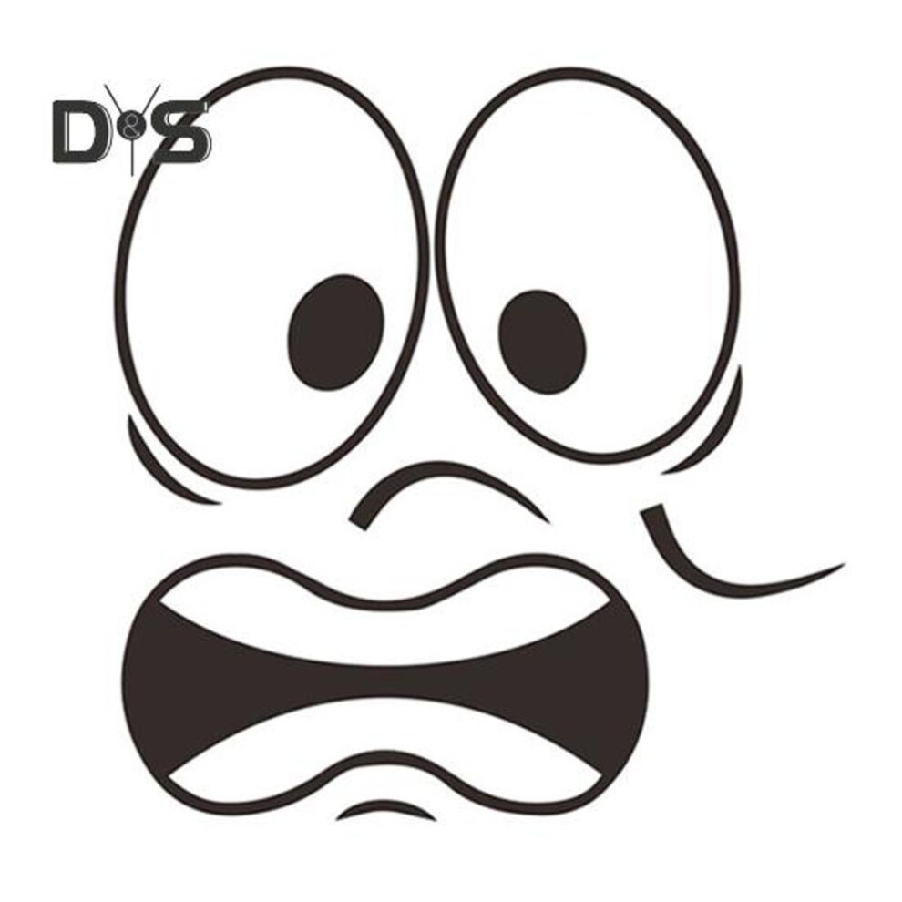 Scared Expression Toilet Sticker Waterproof Removable Self-adhesive PVC Living Room Bathroom Wall Art Cartoon Expression Toilet Seat Lid Decoration