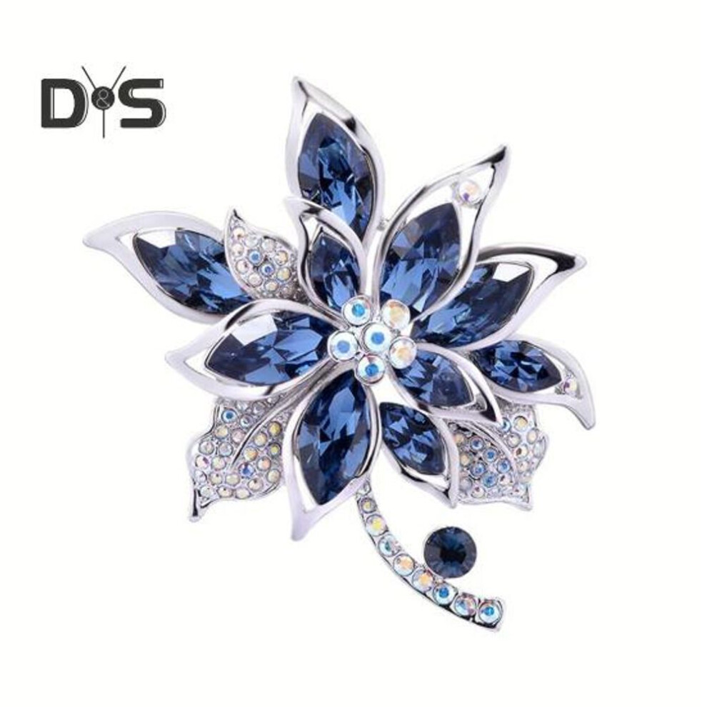 Flower Brooch Rhinestone Decor Hollow Out Formal Suit Coat Collar Hat Scarf Clothes Pin Prom Party Garment Jewelry.