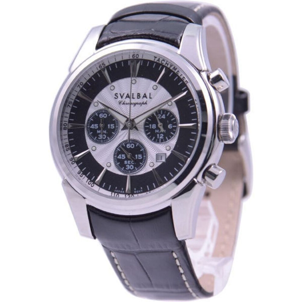 Svalbal Men's Sv11-lwh (quartz Men's Sun Flame) Round Watch Black Multi-hand Analog
