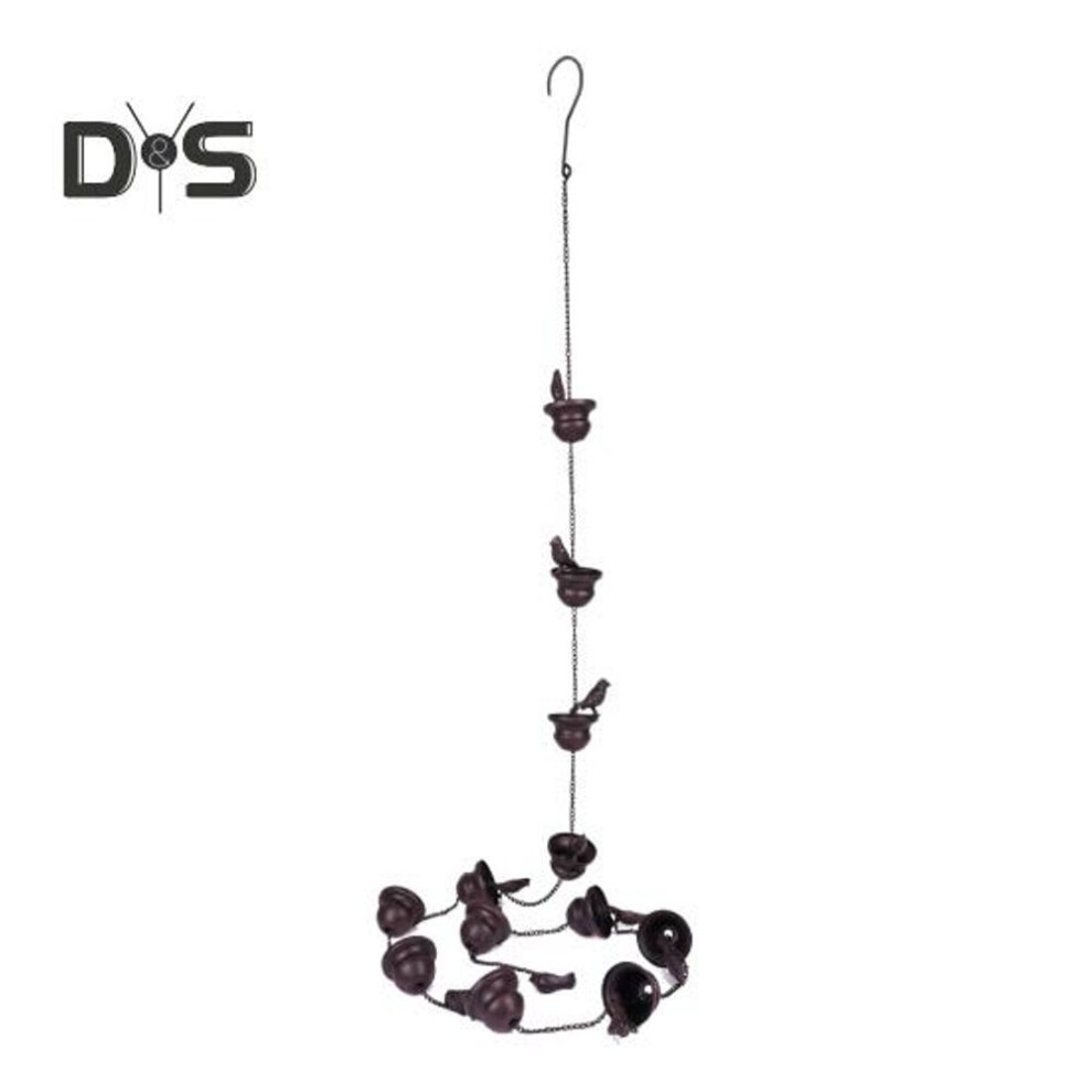 Rain Chain For Gutters Downspouts Replacing Easy Install Rainwater Collector Cups With Decorative Bird Statues Metal Soothing Rain Chime For Garden