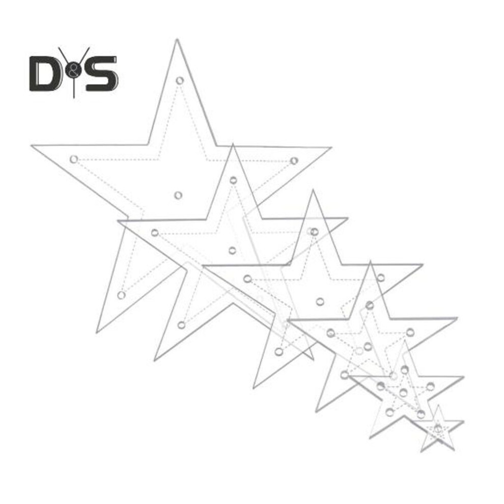 6pcs Star Sewing Template Acrylic Quilting Stencils Diy Crafts Tools Decoration Scrapbooking Sewing Mold