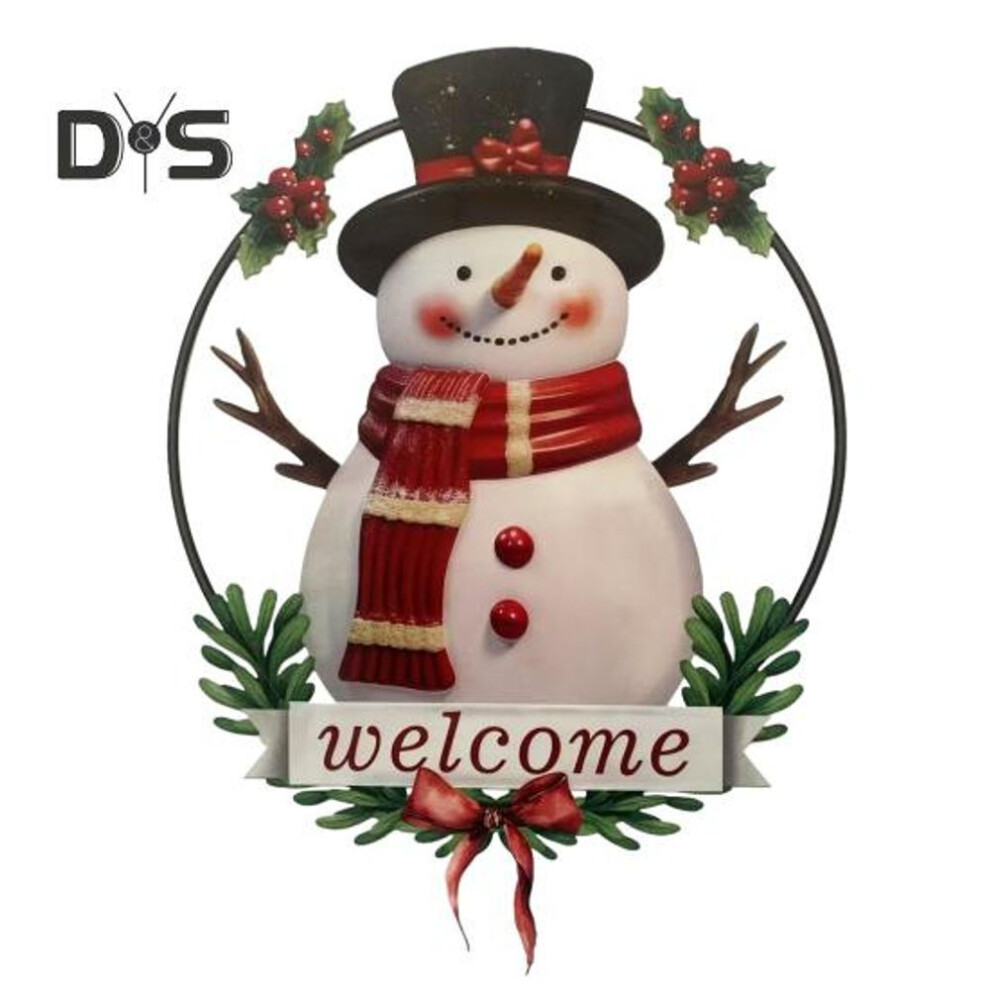 Christmas Snowman Metal Tin Sign Door Hanging for Home Bars Clubs Cafes Wall Decor Retro Vintage Rustic Wall Decor Art Posters Gifts