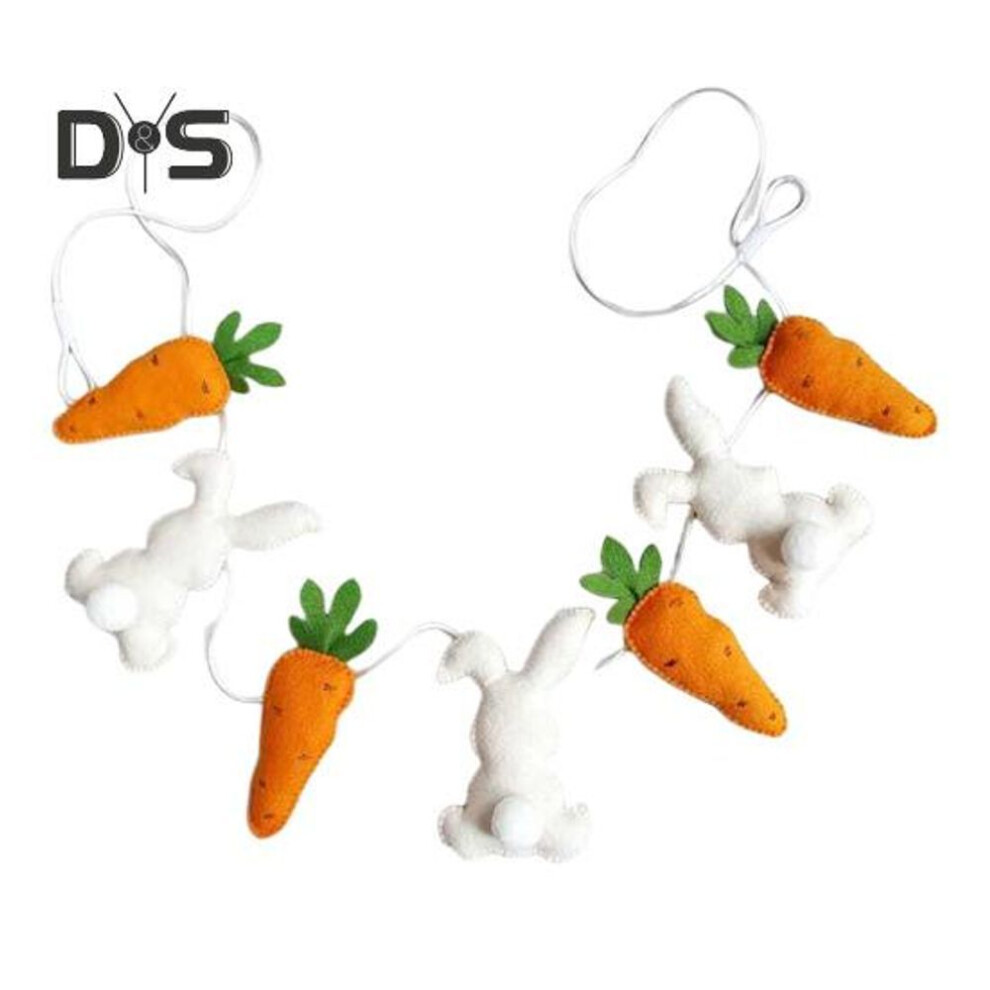Easter Banner 3D Bunny Carrot Banner Pre-assembled Holiday Bunting Garland Easter Bunny Carrot Banner For Party Supplies