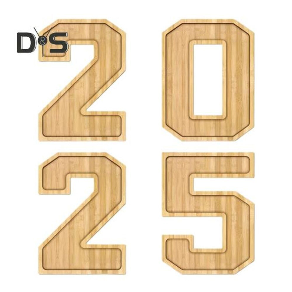4 Pcs 2025 Charcuterie Board Box Graduation Decoration Serving Tray Fillable Numbers Food Platter for Fruit Salad Candy Cake Graduation Party Supplies