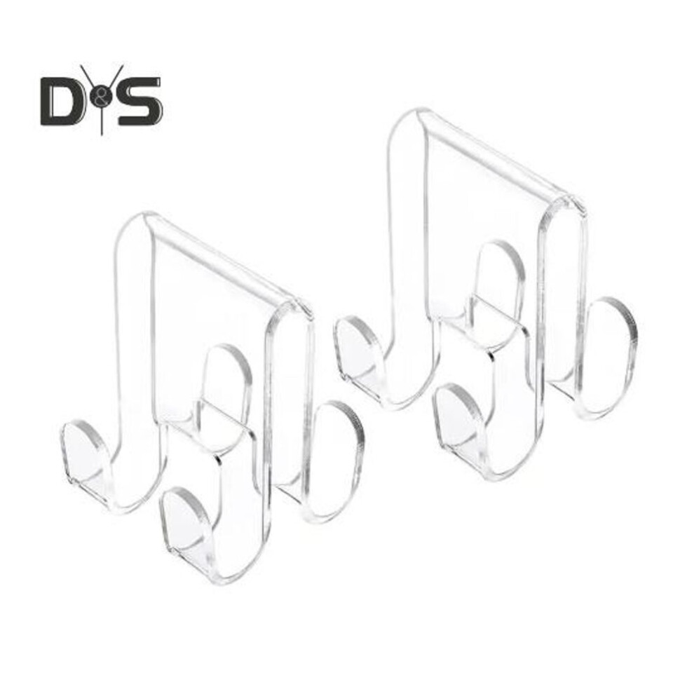 2pcs Shower Door Hooks Acrylic Bathroom Hanger Strong Load-bearing Easy Installation Towel Clothing Hangings Rack