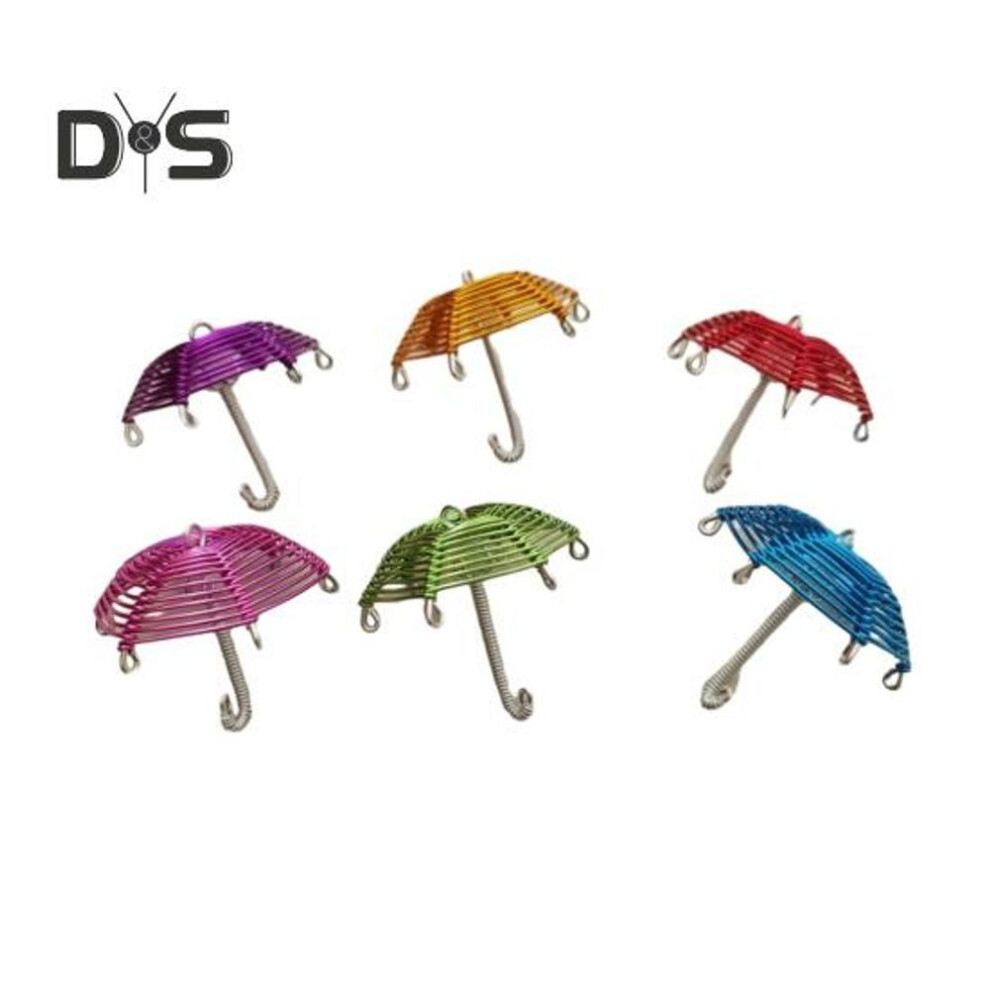 Aluminum Wire Umbrella Decoration with Bead Chain DIY Mini Metal Colorful Umbrella Keychain Pendant Backpack Ornament Birthday Gift