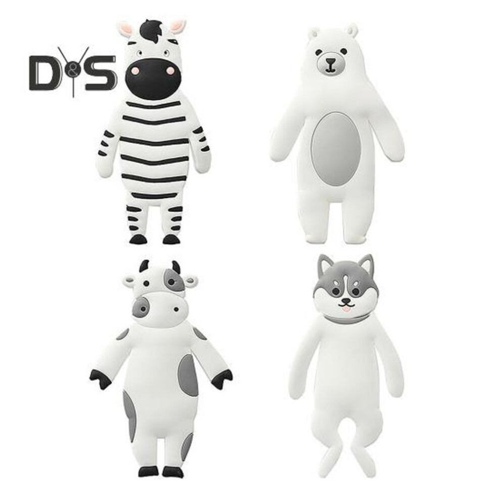 4Pcs Self-Adhesive Wall Hooks Cute Animal Shape Simple Installation Kitchen Bathroom Reusable Seamless Hooks