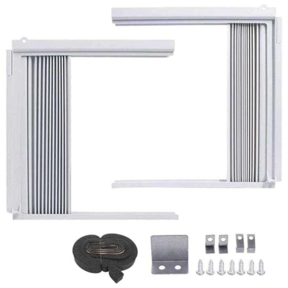 2Pcs Air Conditioner Side Panels with Frame AC Accordion Filler Kit Mobile Air Conditioning Accessories
