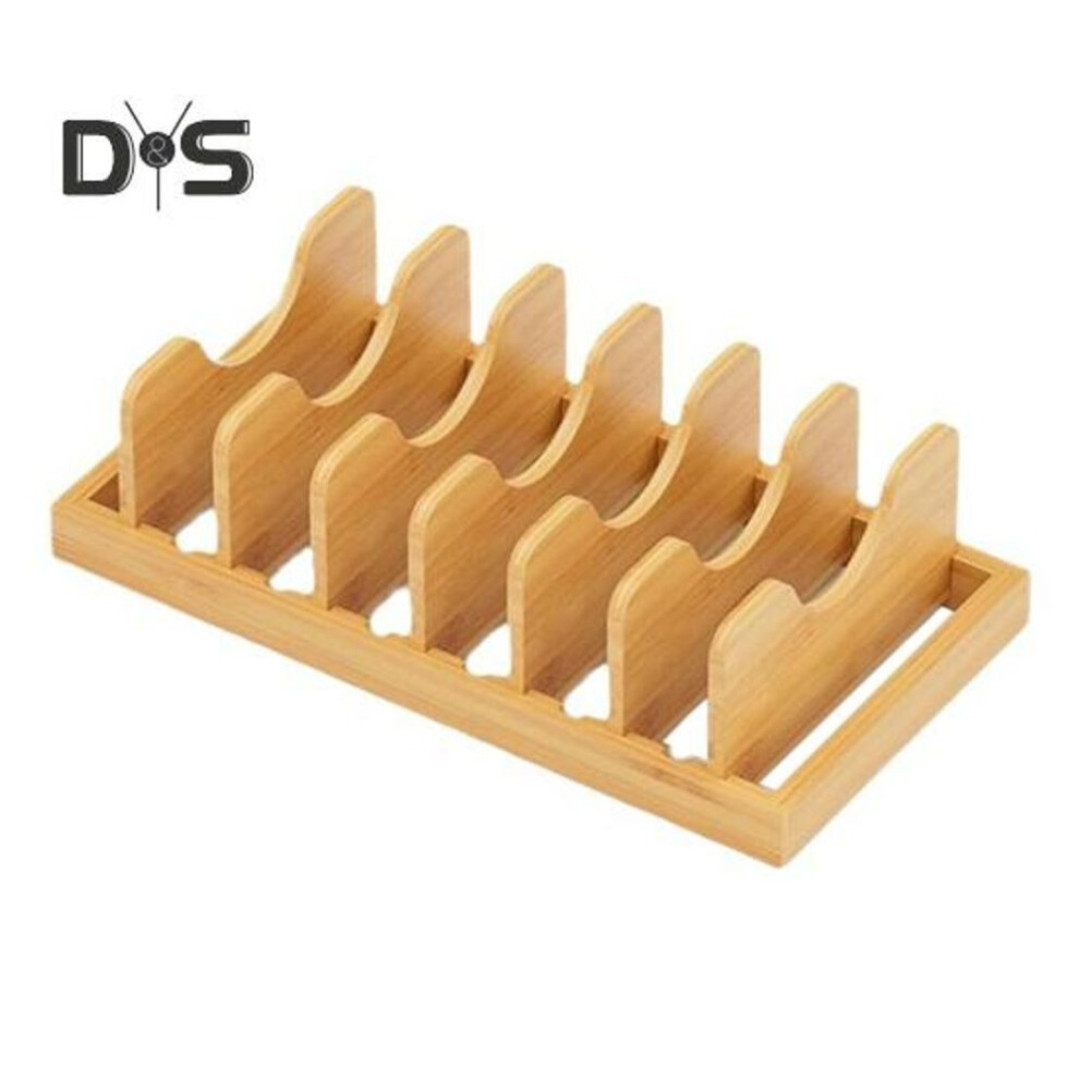 Expandable Wooden Pot Lid Holder Storage Organizer Non-slip Design Pot Pan Rack Kitchen Cabinet Organizer With Adjustable Dividers