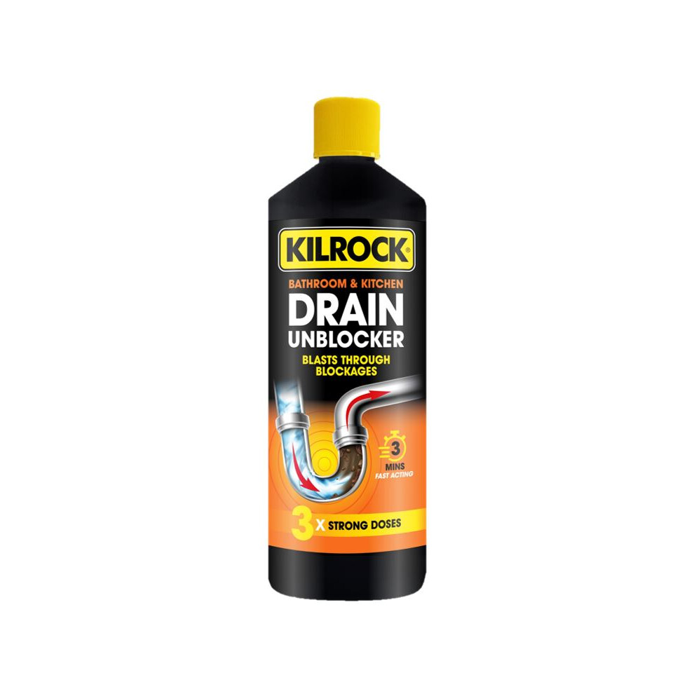 Kilrock Bathroom And Kitchen Drain Unblocker 1 Litre