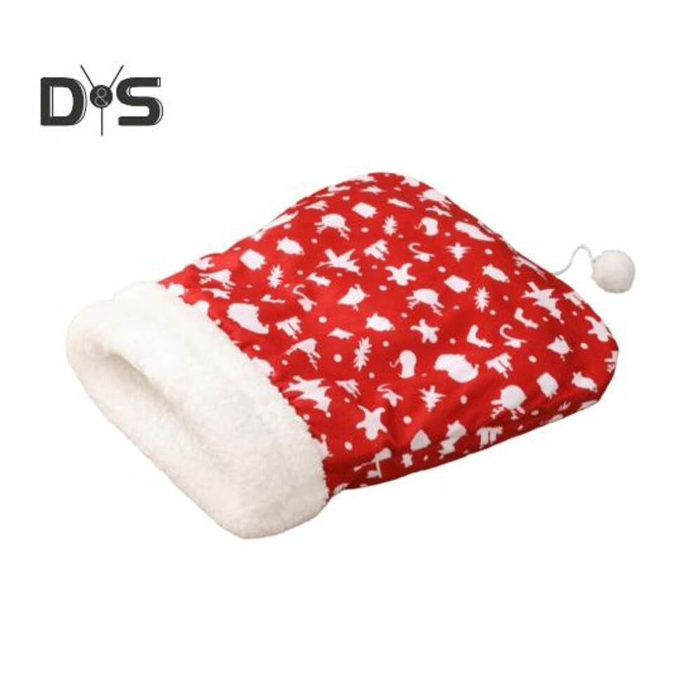 Winter Cat Sleeping Bag Soft Plush Large Cat Sleeping Bag 360-degree Warmth Cat Sack Cozy Pet Bed Cave For Cats 6-8kg