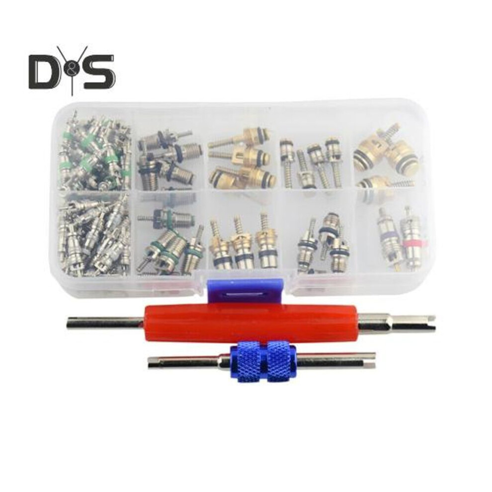 Ac Valve Core Kit For Car Air Conditioner 134a Refrigeration Tire Valve Stem Cores Set Valve Core Remover Installer Tool Set