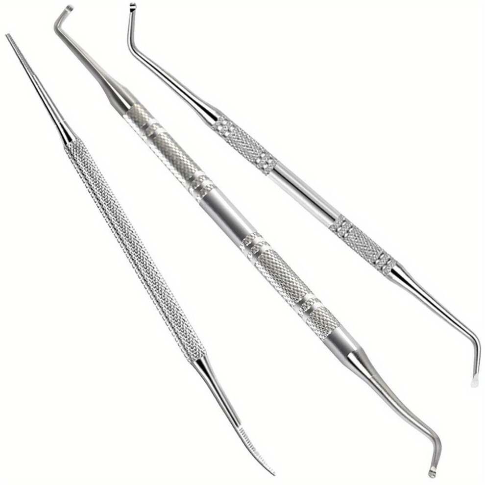 Stainless Steel Ingrown Toenail Tool 3pcs, Toenail File And Lifters, Surgical Safe Nail Treatment Pedicure Tool Kit Nail Cleaner Tools Pain Relief