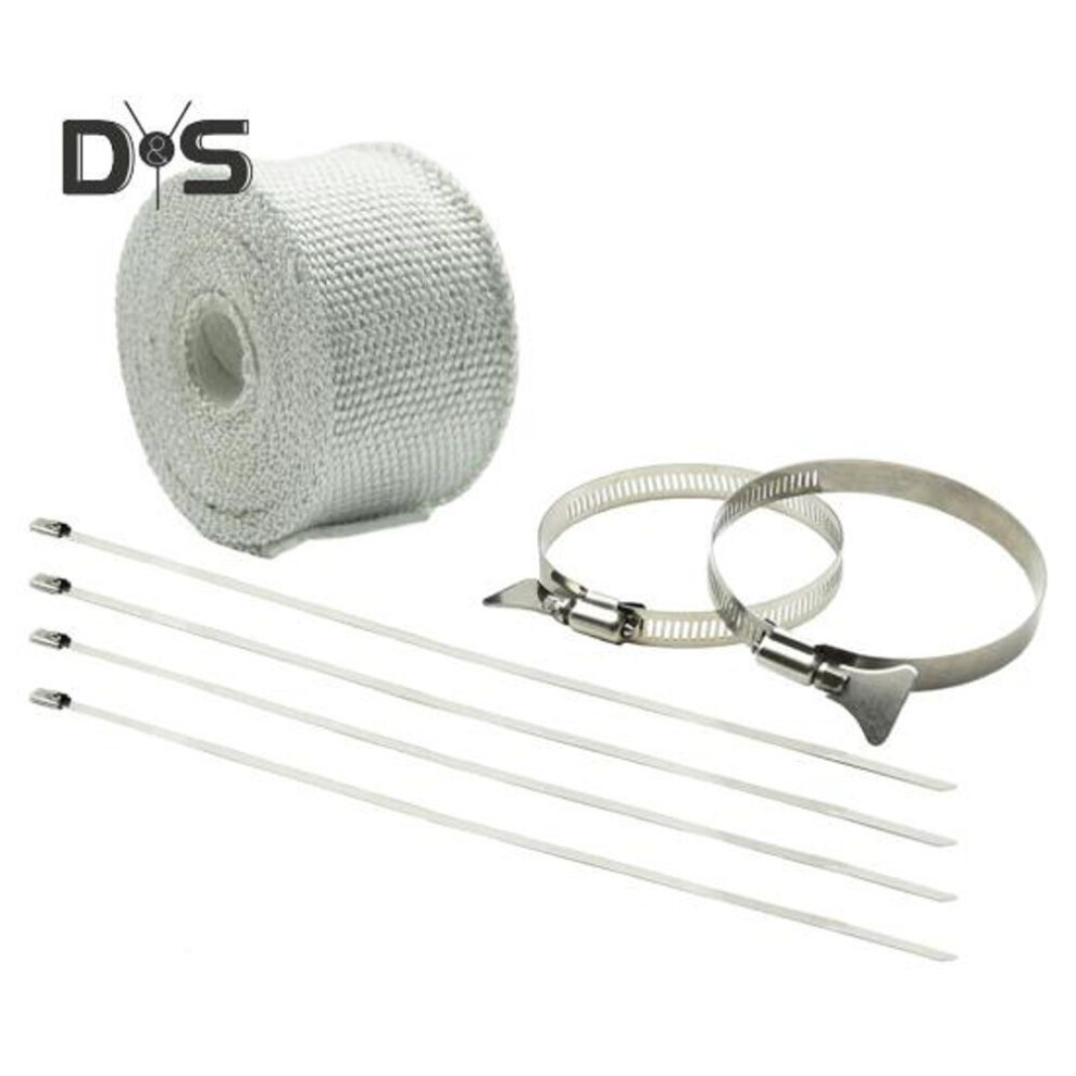 Camping Tent Fireproof Pipe Wrap With 2 Clamps Anti-scalding Heat-resistant Outdoor Tent Stove Flue Protector Ribbon Webbing Fiberglass Insulation