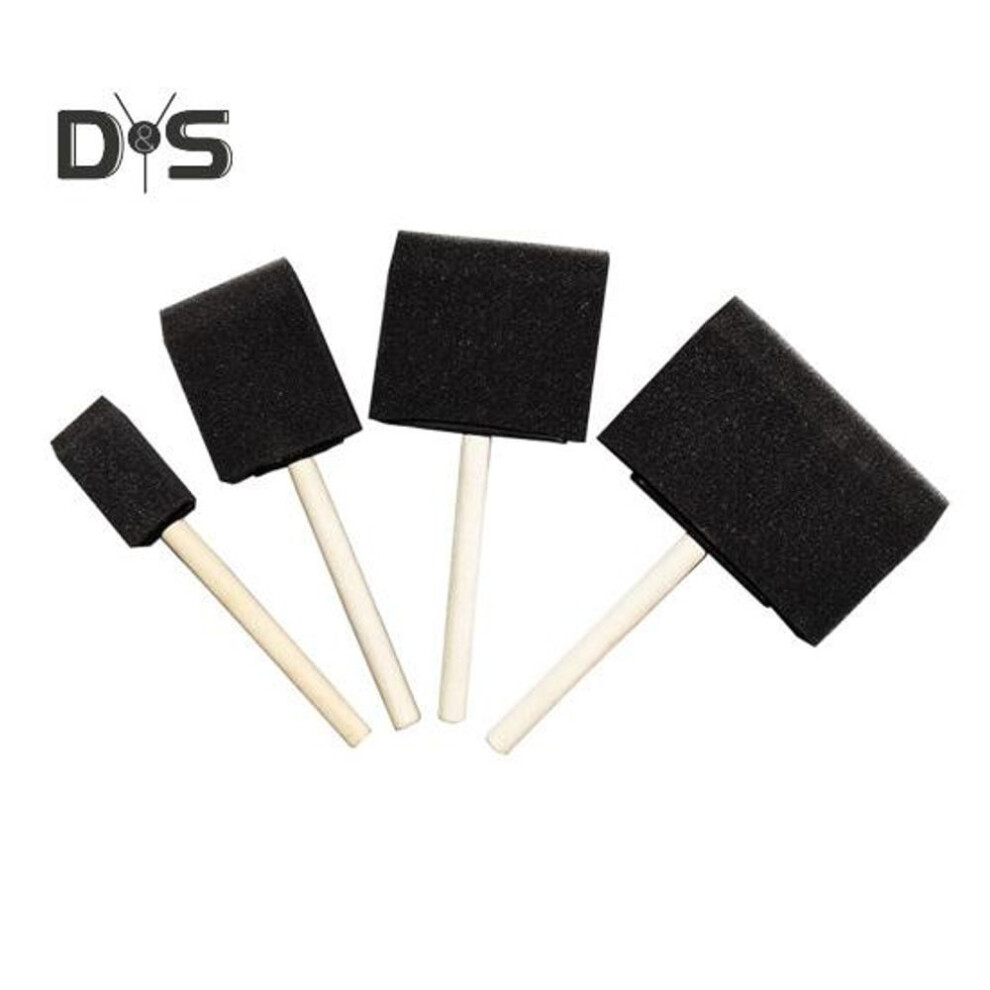 4pcs Foam Paint Brushes Black Sponge Brush For Painting Staining Craft Art Renovations Adsorption Sponge