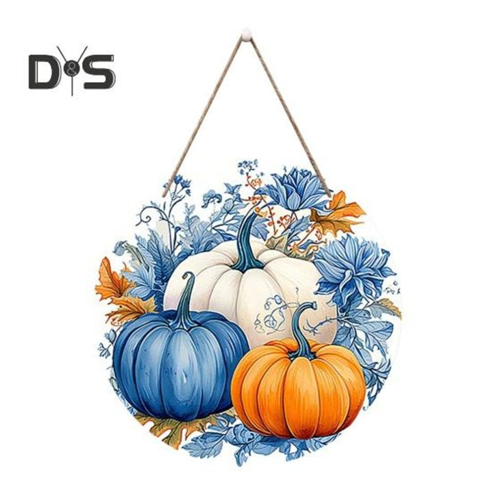 Thanksgiving Fall Pumpkin Door Sign Harvest Festival Wooden Maple Leaf Door Hanger Front Door Wall Hanging Welcome Plaque Decoration