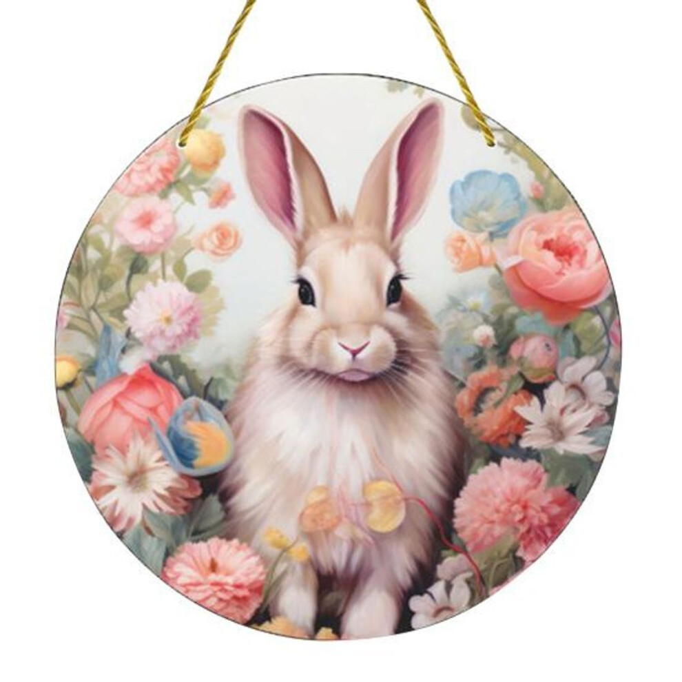 (as the picture, 20cm H) Easter Pendant Hanging Decoration with Lanyard Easy to Hang Rabbit Pattern Design Wide Application Window Acrylic Pendant