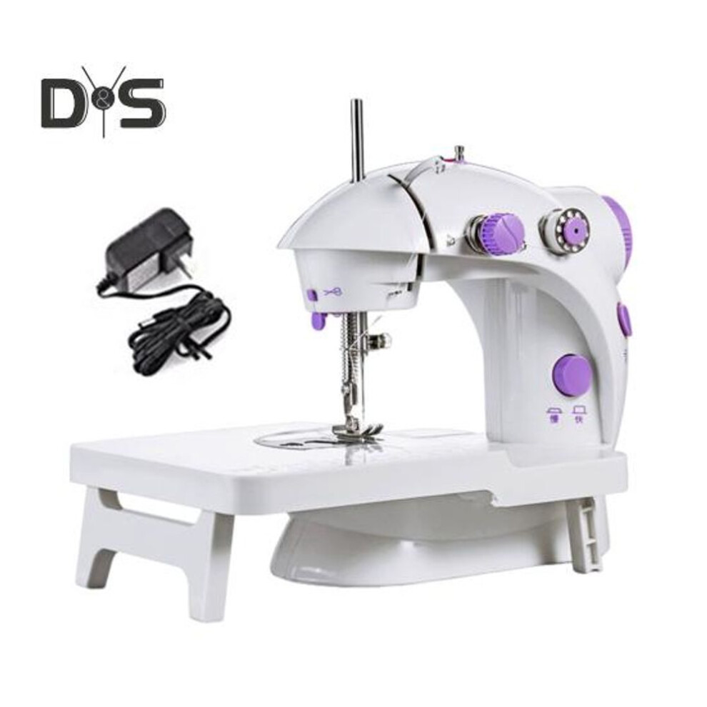 Portable Sewing Machine With Extension Table Led Light Design Two Threads Double Switches Mini Handheld Sewing Machine