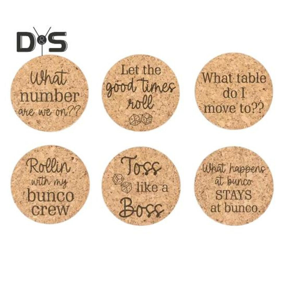 6Pcs Wooden Coasters Cork Coaster for Drink Absorbent Heat Resistant Tea Coffee Coaster Classic Cork Drink Mats Creative Gift for Friends
