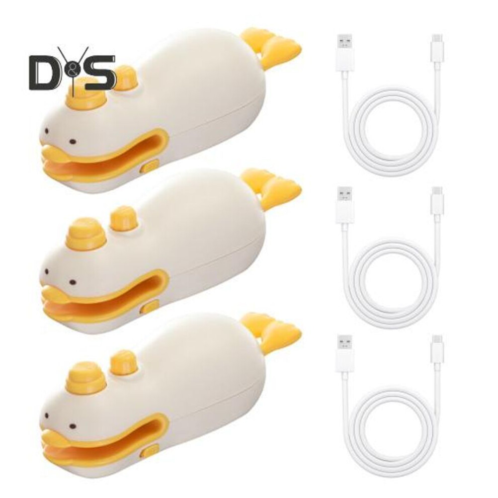 3Pcs Mini Bag Sealer Rechargeable Heat Seal for Plastic Bags Portable Food Sealing Machine Lightweight Snack Resealer Tool